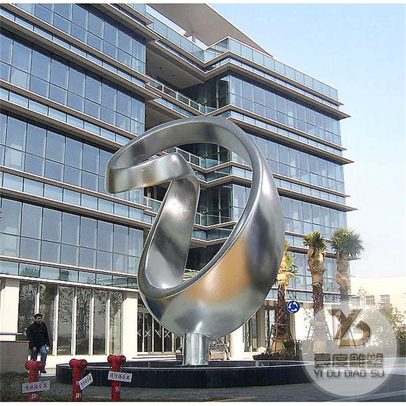 厂家大型金属镜面海豚发光鲲鹏鱼水景摆件户外海洋动物造型雕塑
