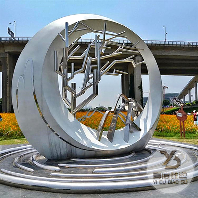 大型不锈钢雕塑定制户外广场白钢金属雕像房地产城市园林景观厂家